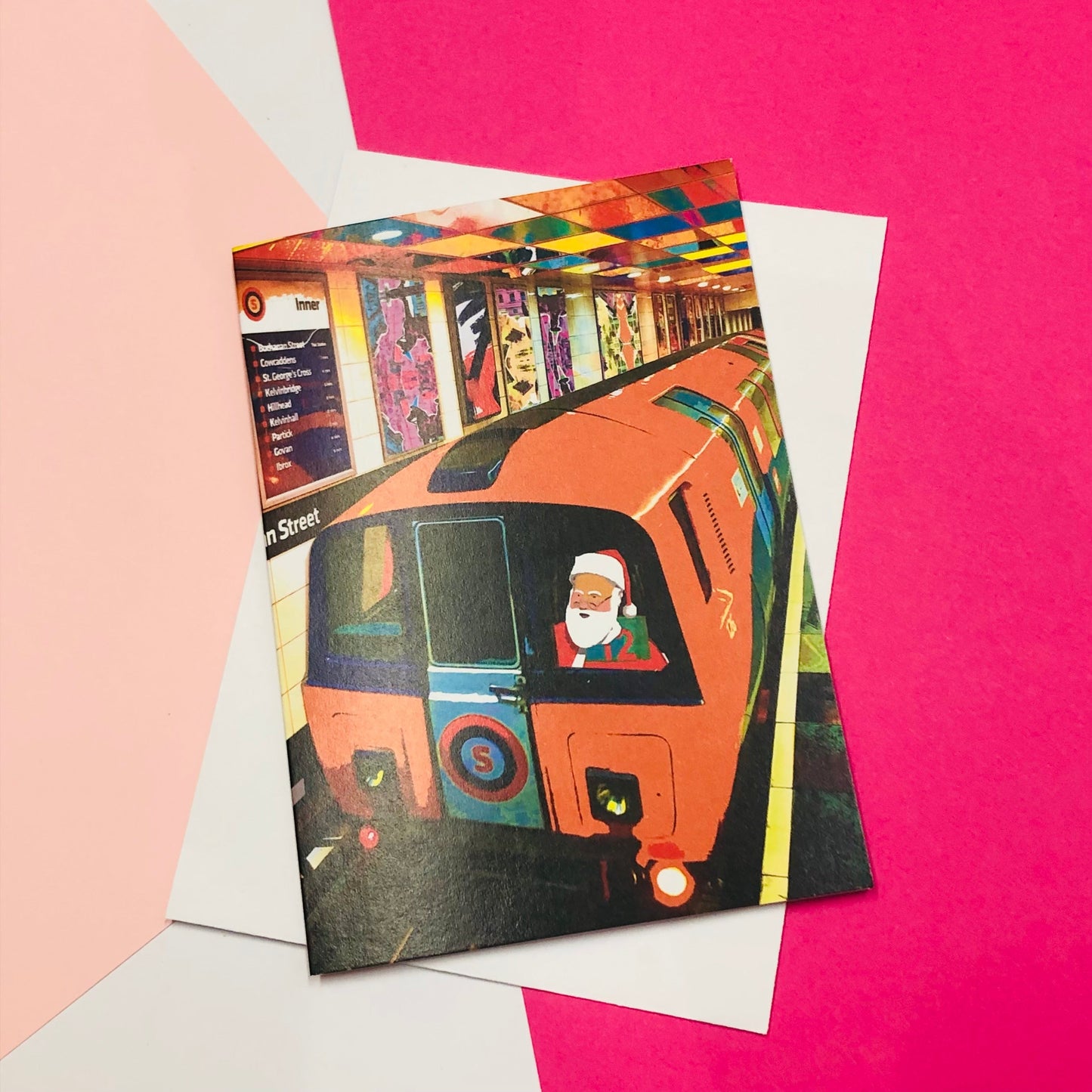 Subway Santa Christmas Card