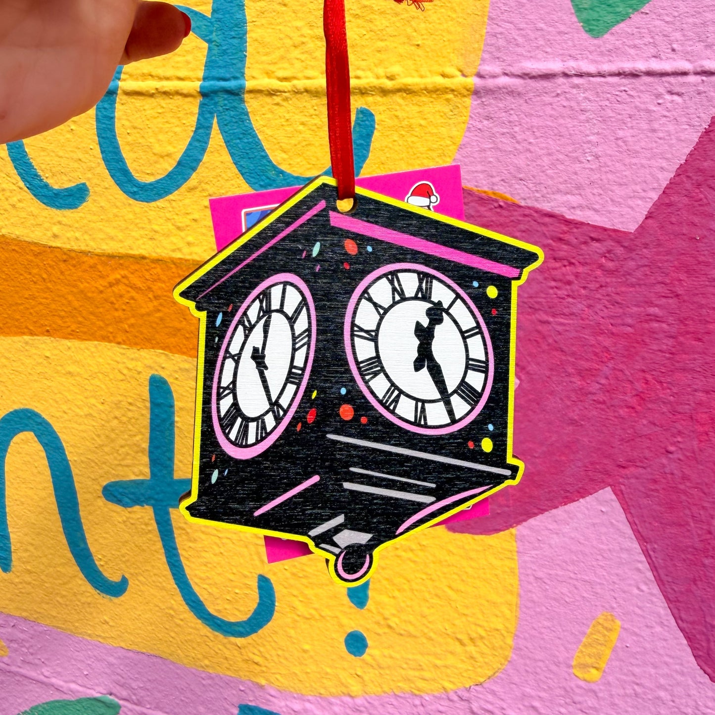 Central Station Clock Wooden Christmas Decoration