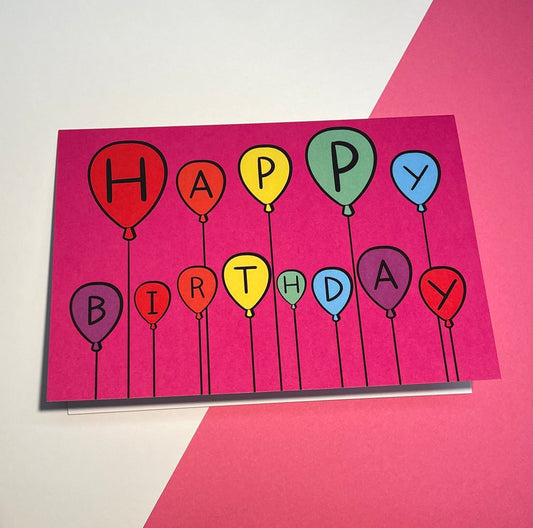 Birthday Balloons Greetings Card