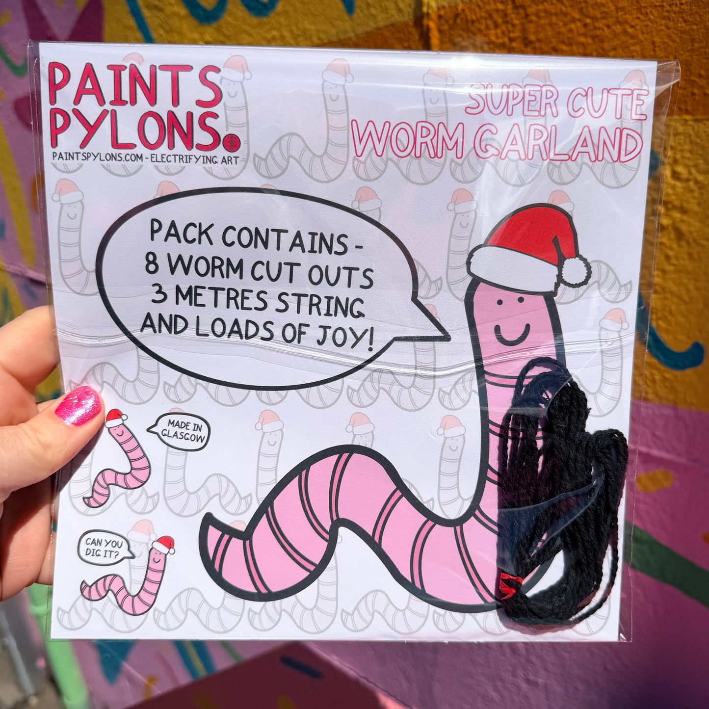 Cute Worm Christmas Garland