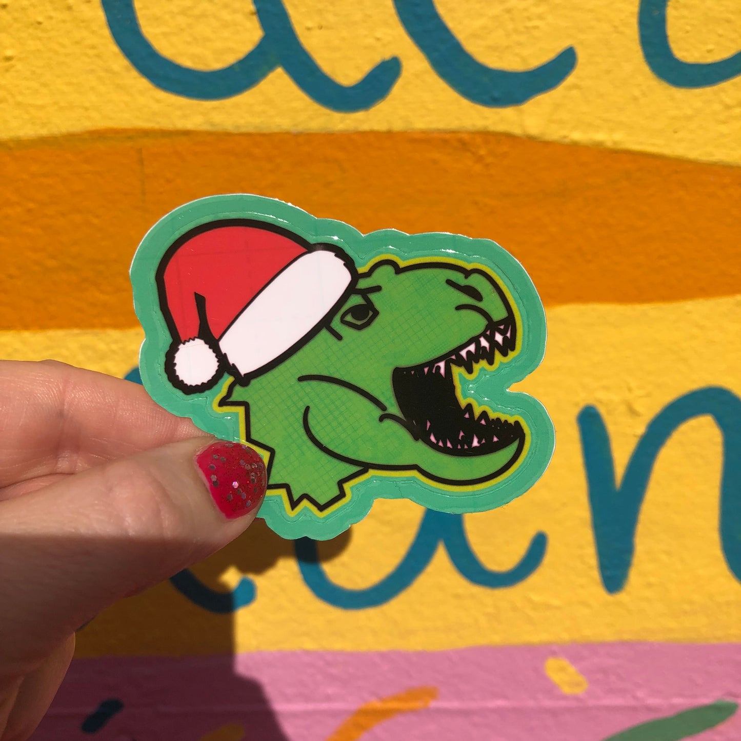 T Rex Christmas Sticker