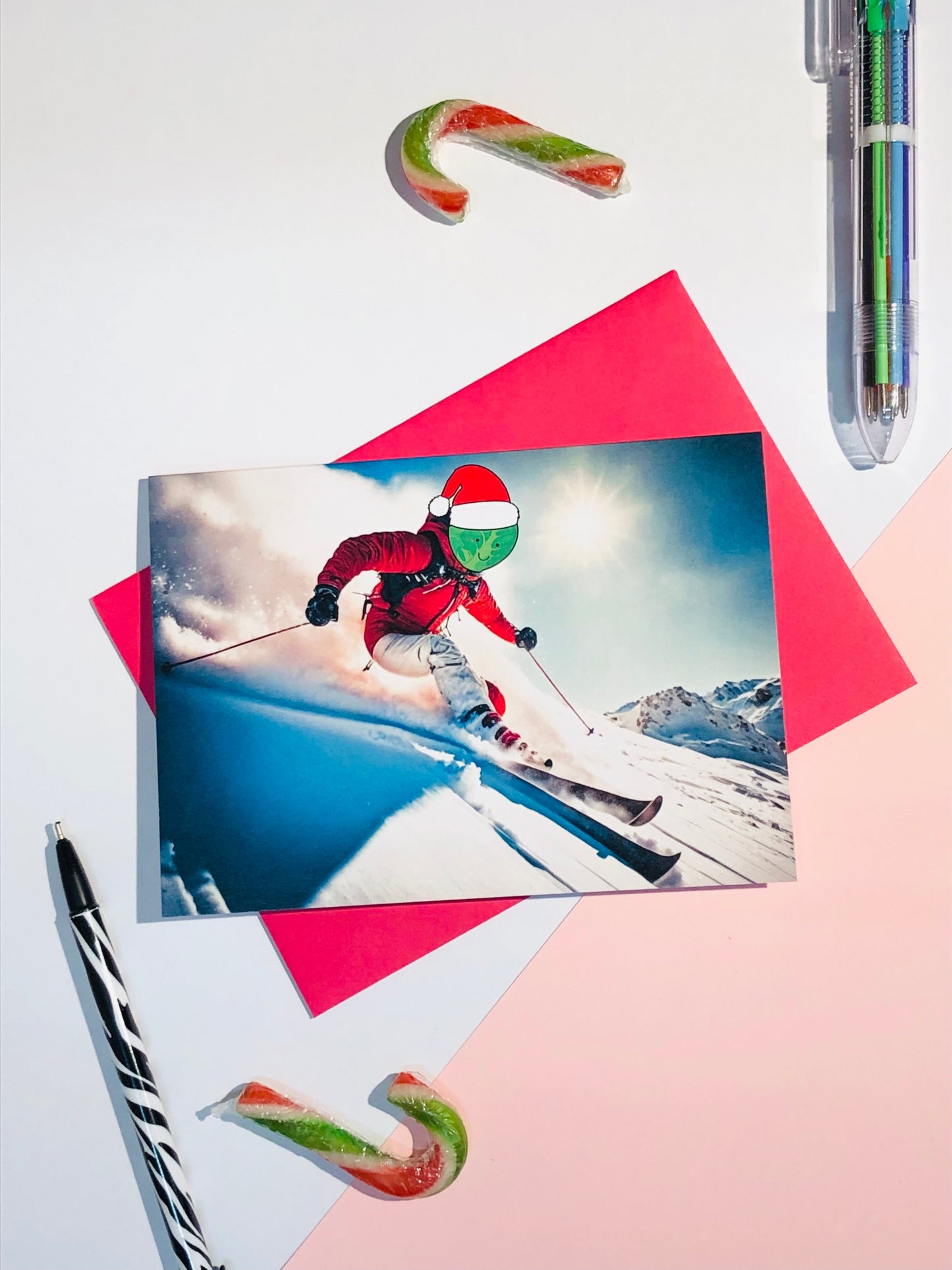 Sprout Skiing Christmas Card