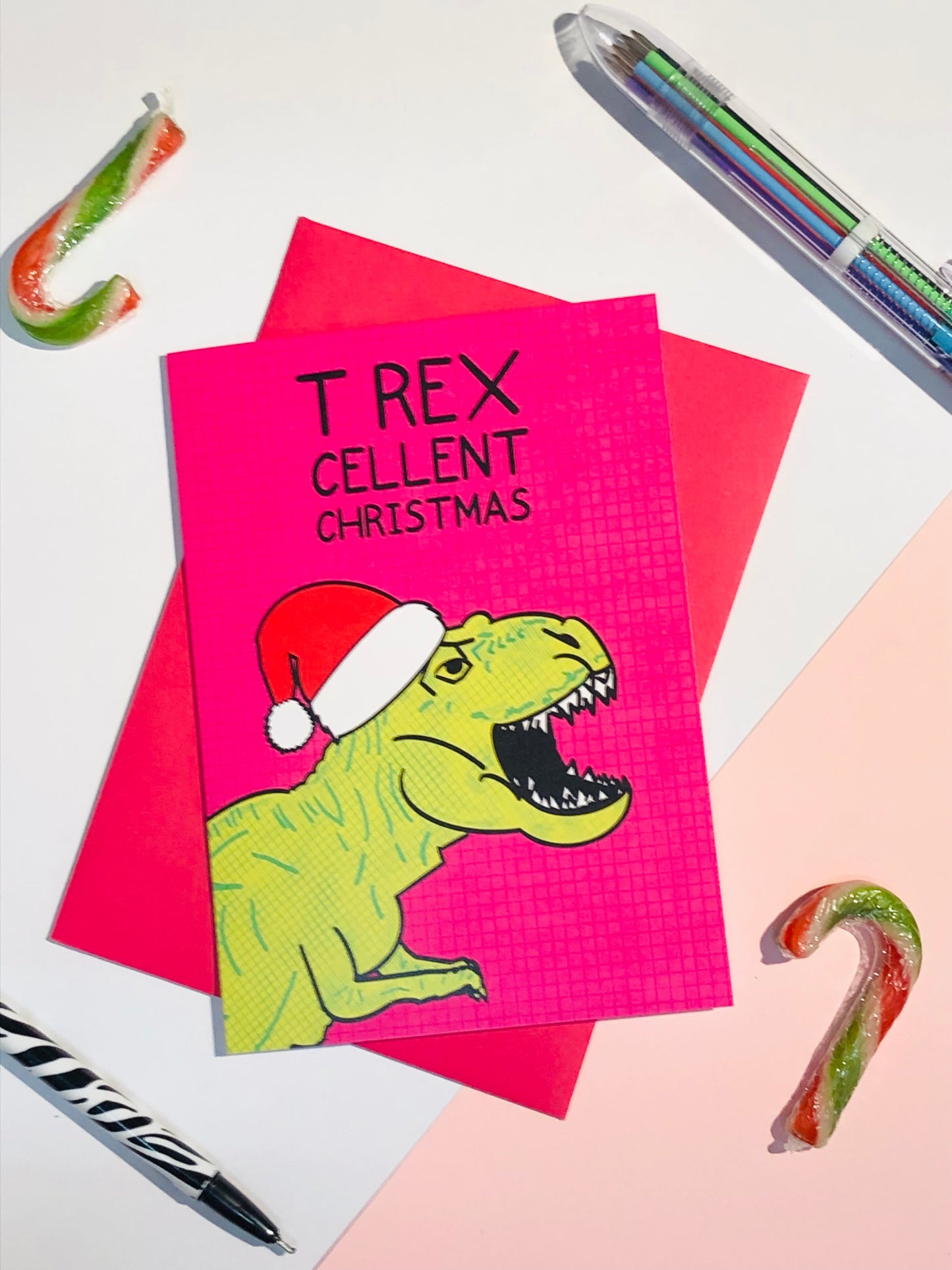 T Rex Christmas Card