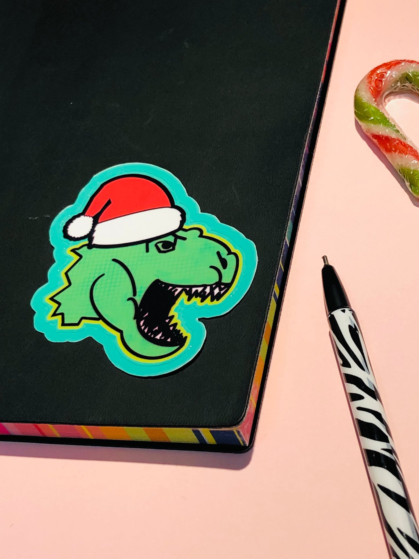 T Rex Christmas Sticker