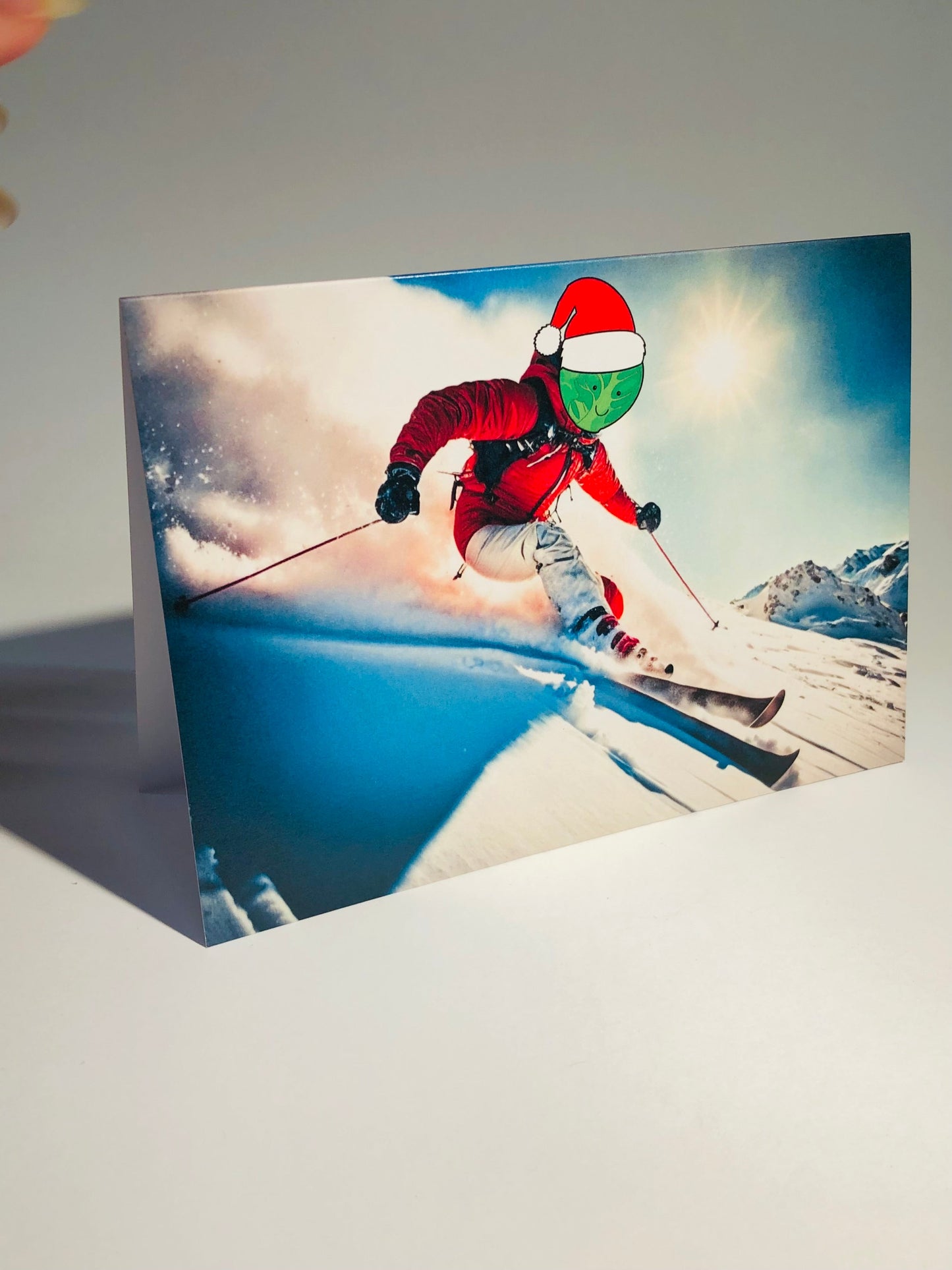 Sprout Skiing Christmas Card