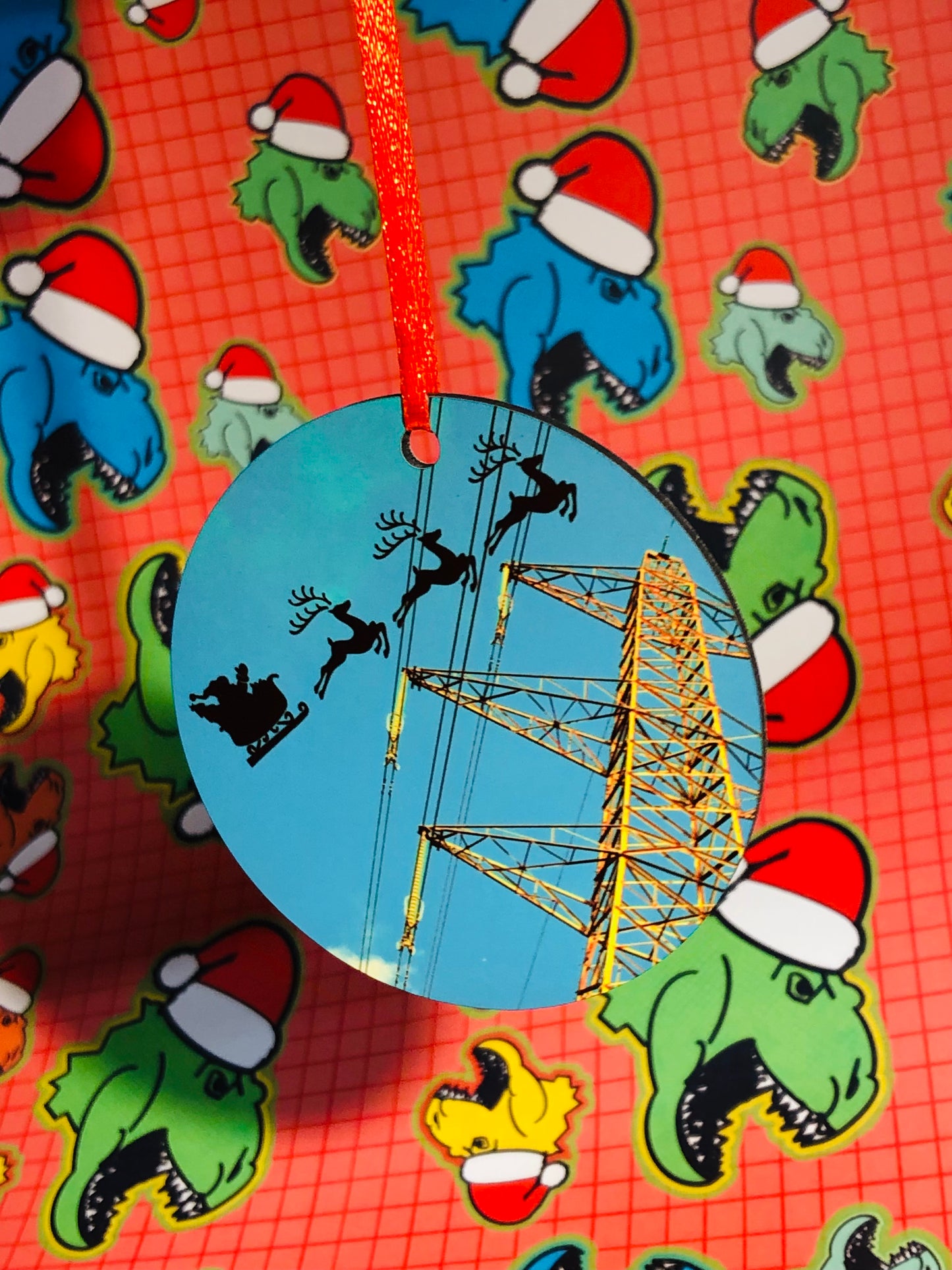 Blue Pylon Christmas Decoration