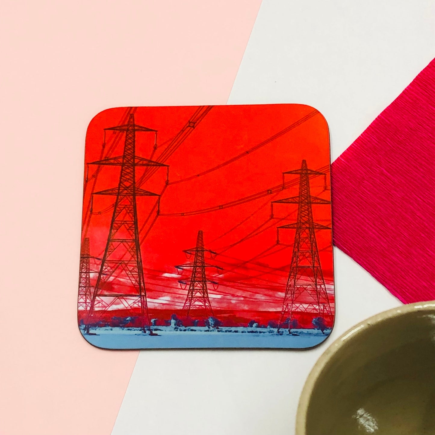 Pink Pylon Coaster