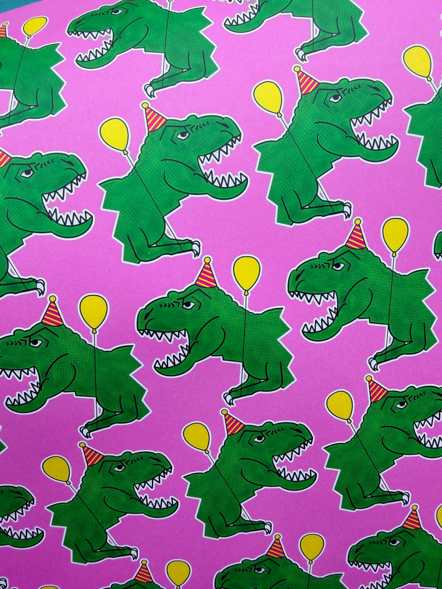 T Rex Party Wrapping Paper