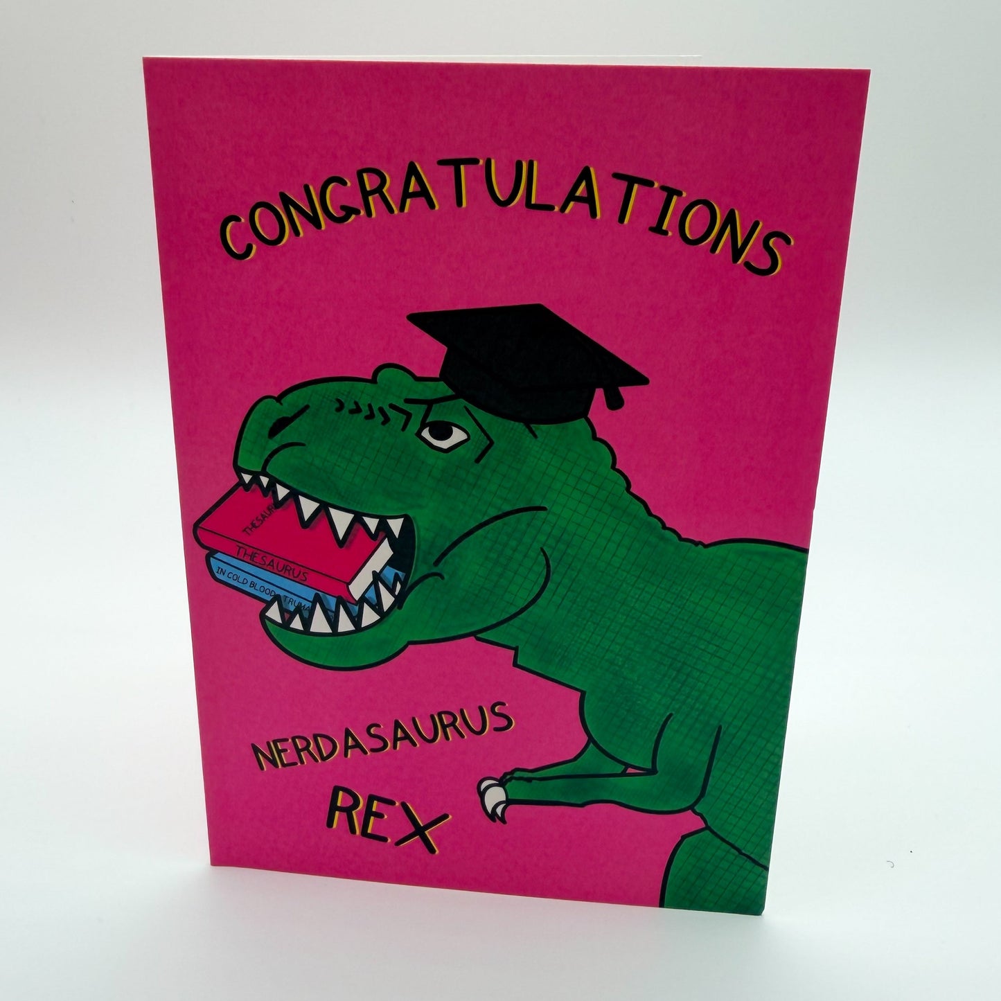 Nerdasaurus Graduation Card