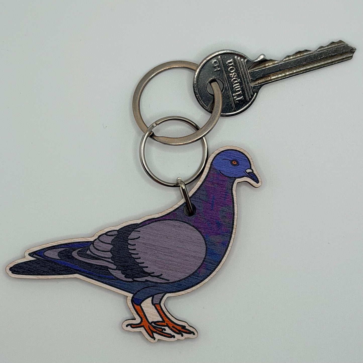 Pigeon Wooden Keyring