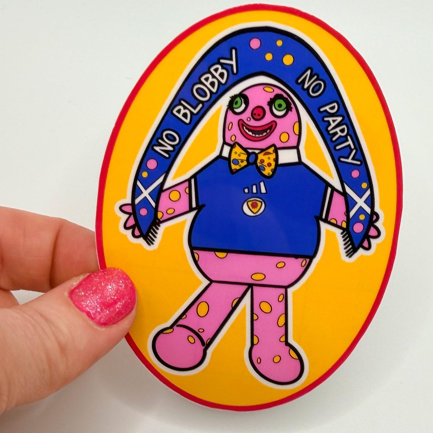 No Blobby No Party Sticker