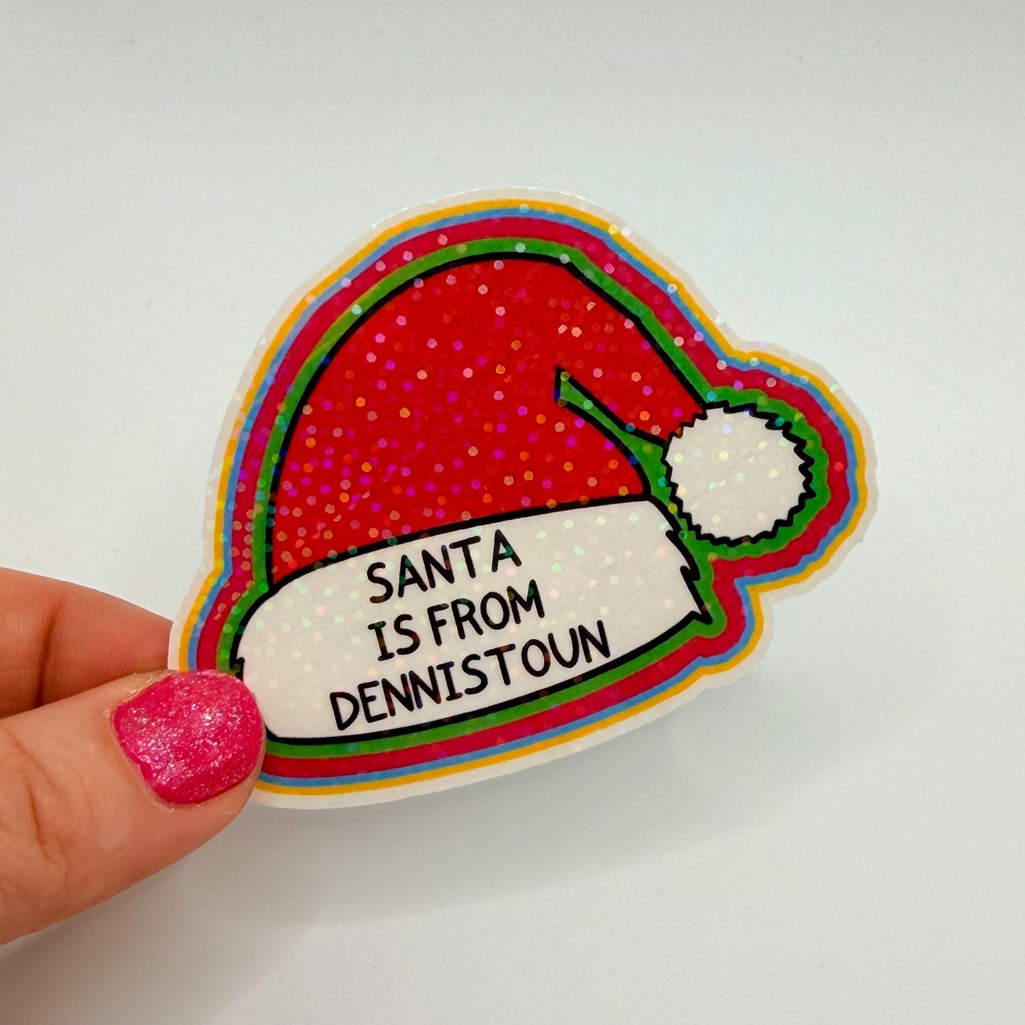 Santa is From Dennistoun Christmas Sticker