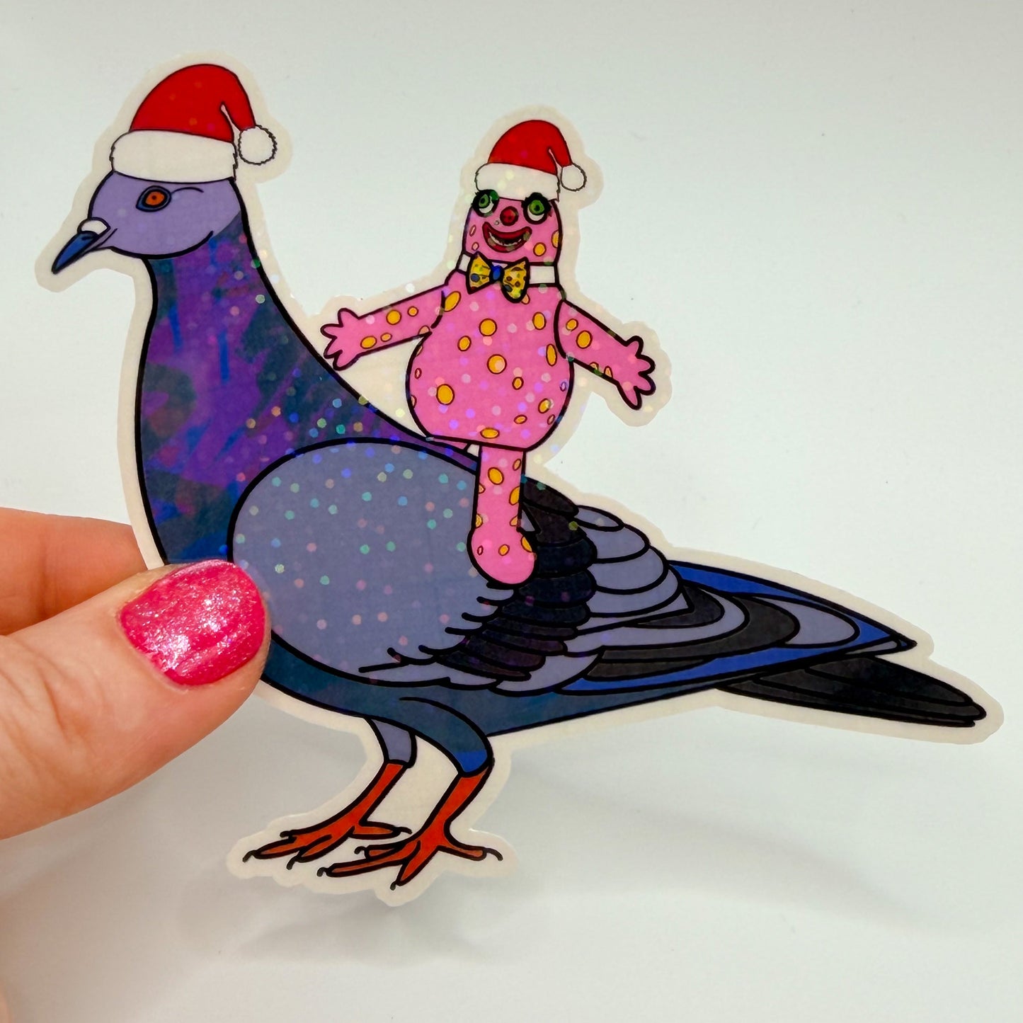 Blobby & Pigeon Christmas Sticker