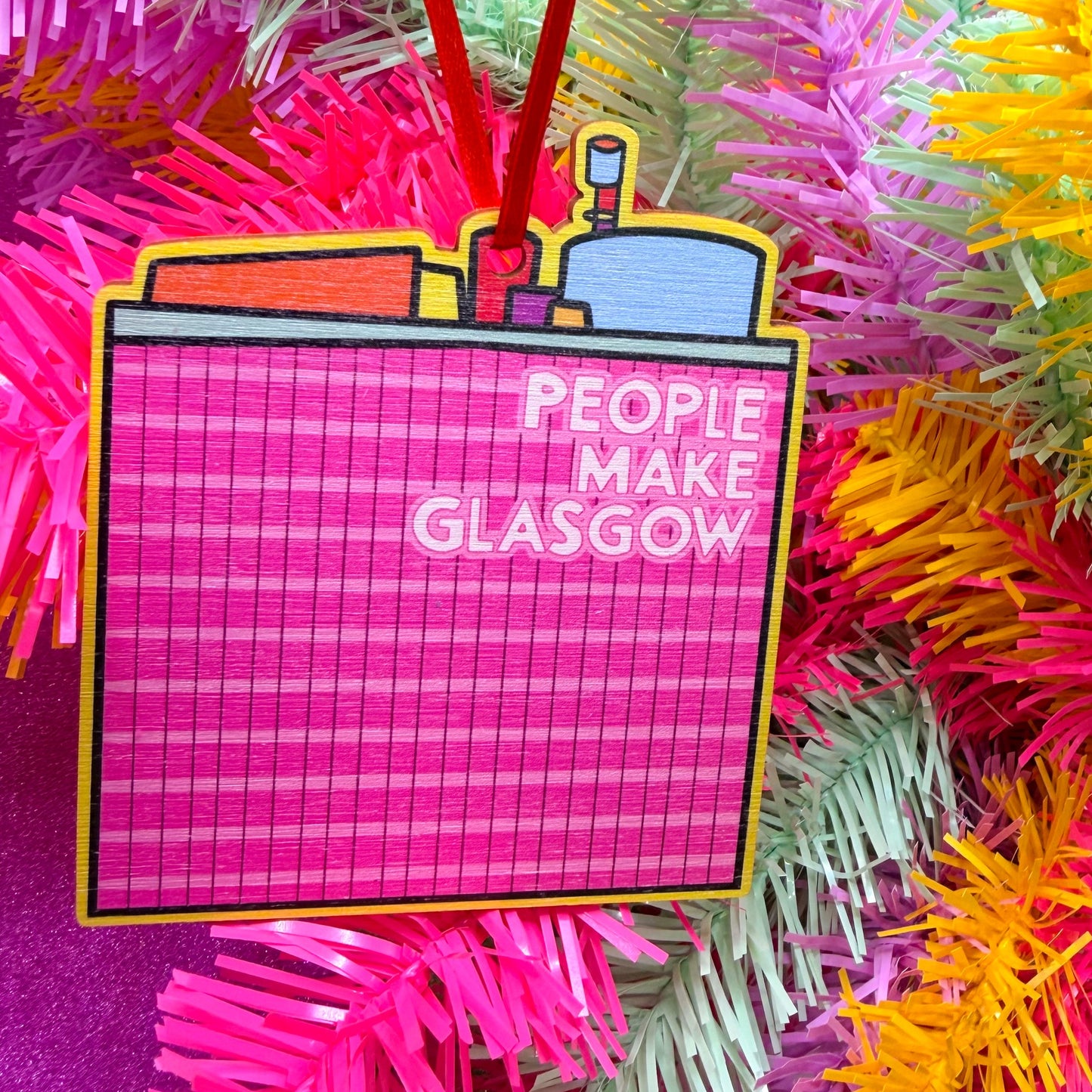 People Make Glasgow Wooden Christmas Decoration