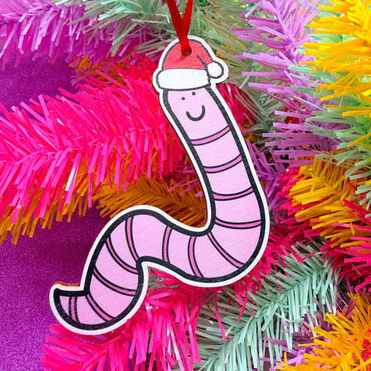 Worm Wooden Christmas Decoration