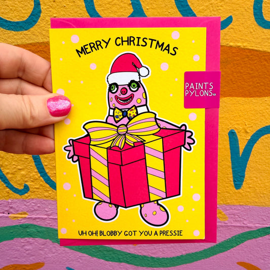 Blobby Present Christmas Card