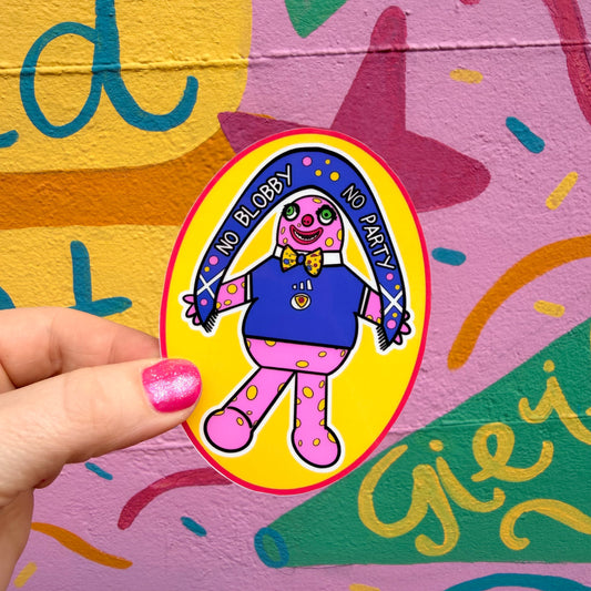 No Blobby No Party Sticker