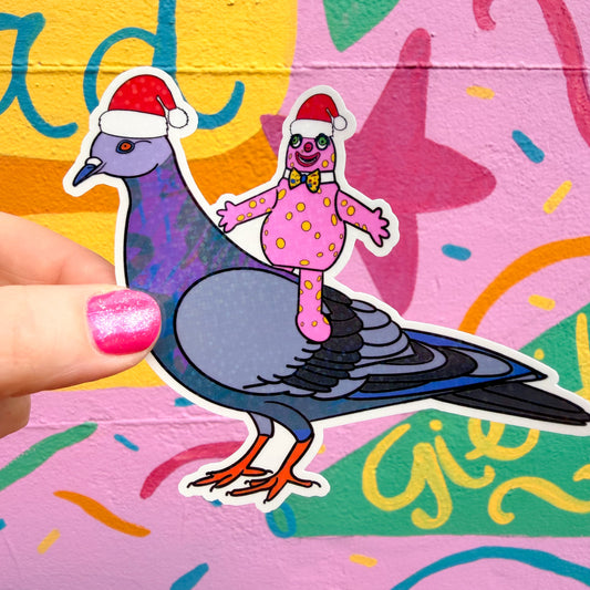 Blobby & Pigeon Christmas Sticker