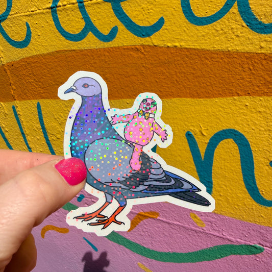 Blobby and Pigeon Sticker