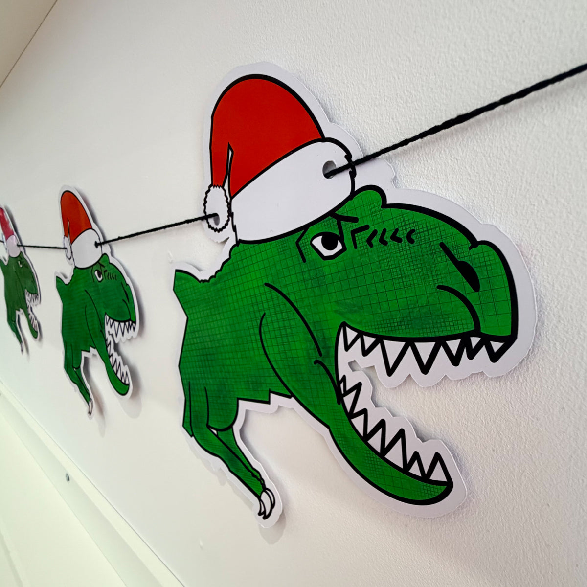 T Rex Christmas Garland