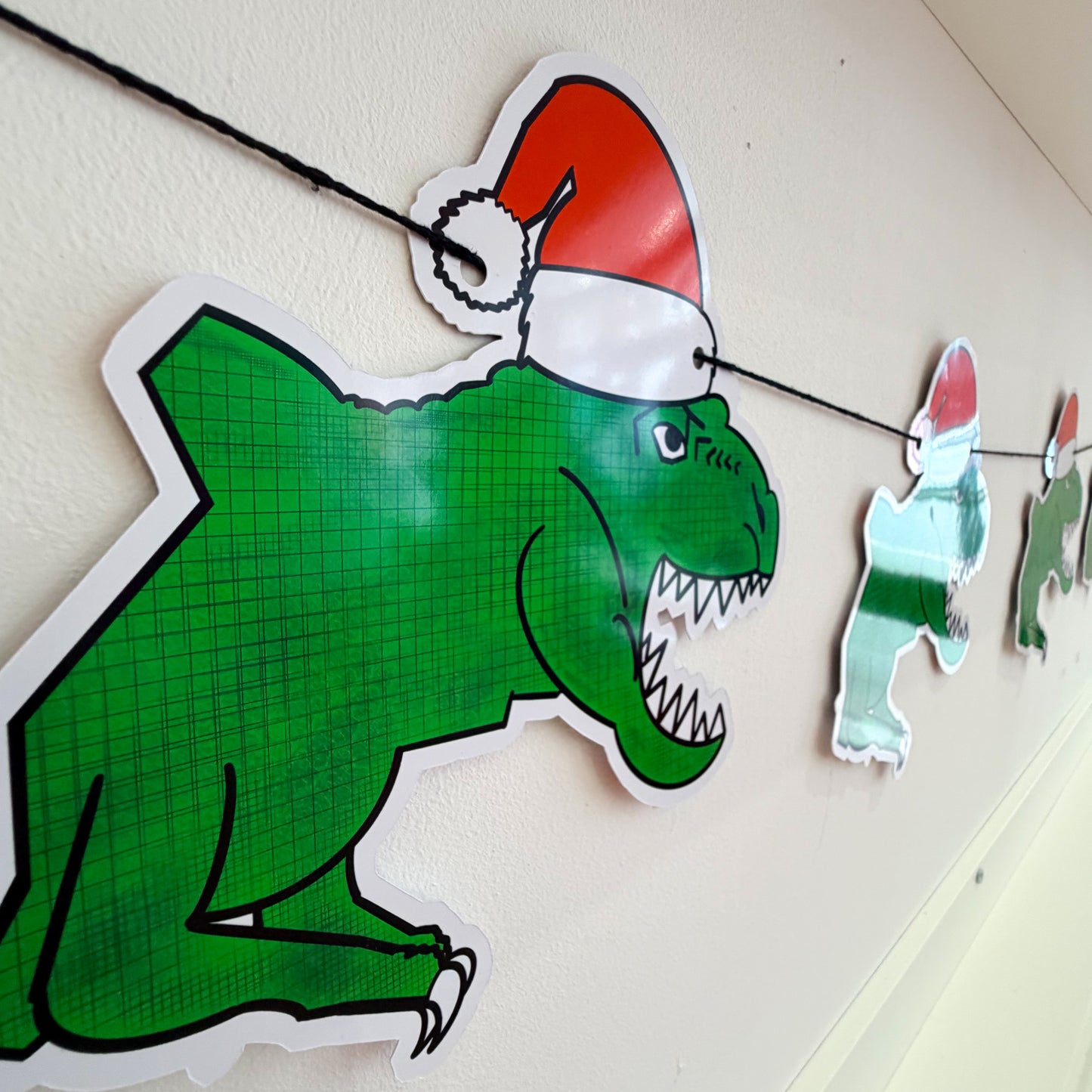 T Rex Christmas Garland