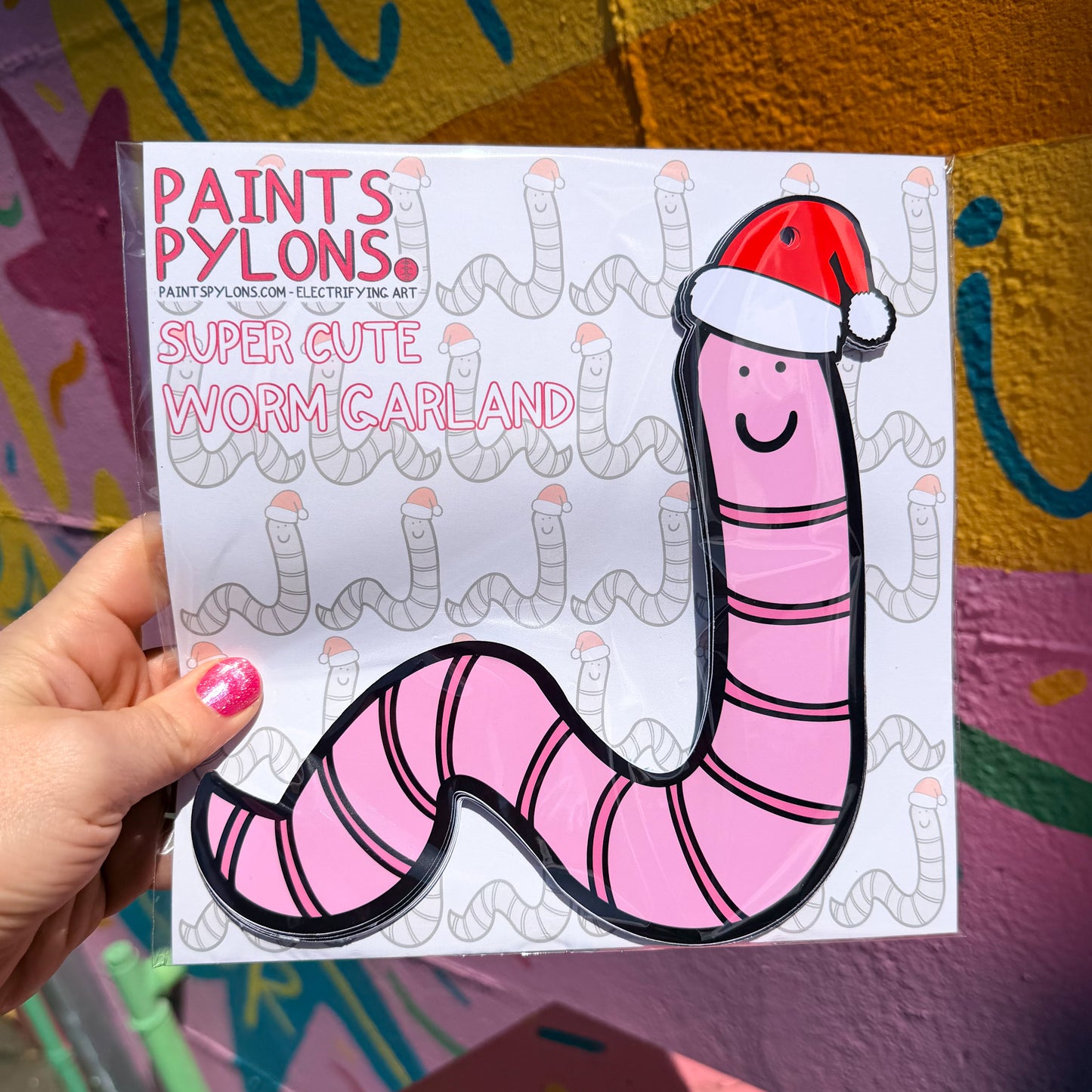 Cute Worm Christmas Garland