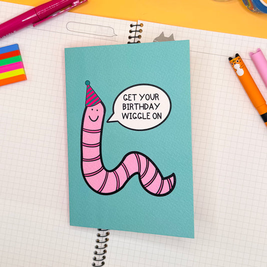 Birthday Wiggle Worm Card