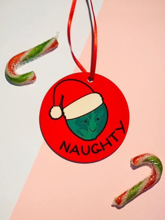 Naughty Nice Sprout Christmas Decoration