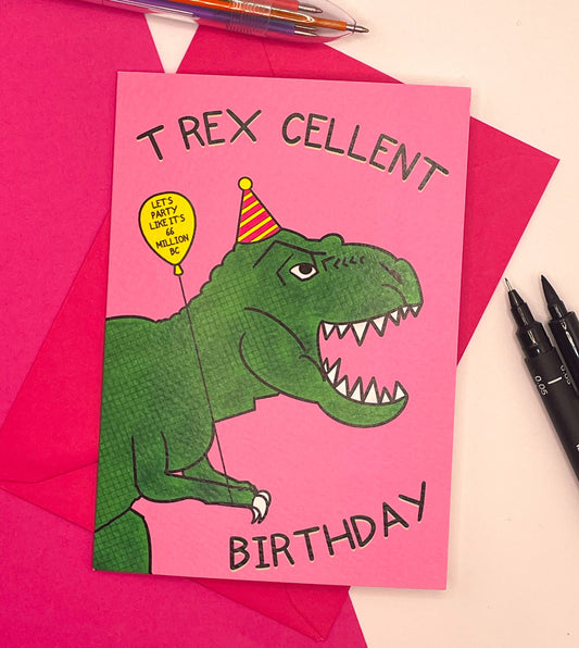 T Rex Birthday Card