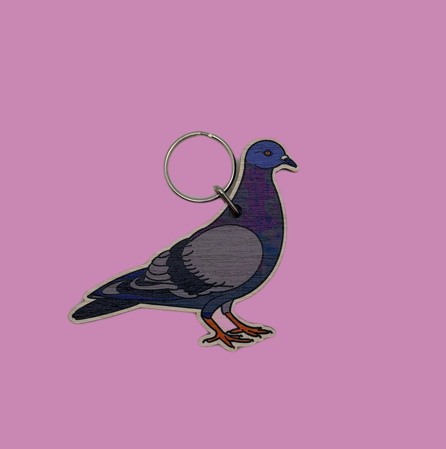 Pigeon Wooden Keyring